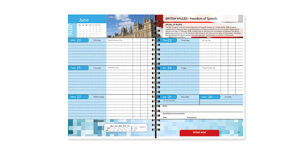 Diary & Planners open