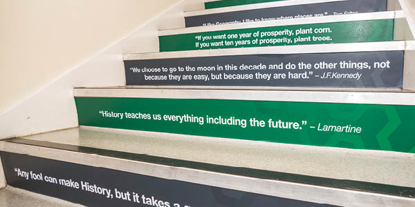 Inspire Steps coloured backgrounds